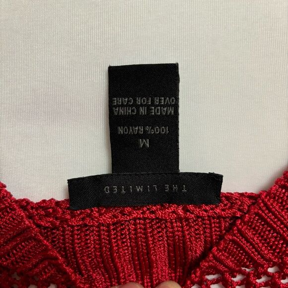 The Limited Red Shimmery Crochet Off-Shoulder Top | Sz. M | EUC | Y2K - Picture 8 of 9
